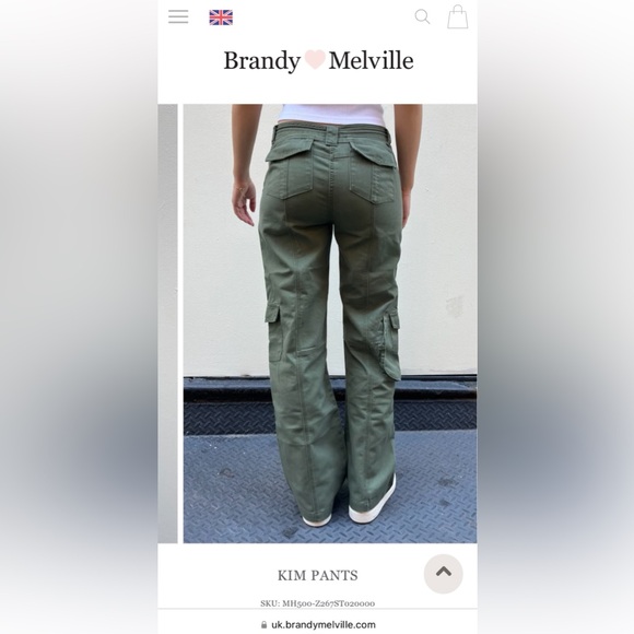 Brandy 🩷 Melville Kim Pants ~ Green Cargo - Picture 4 of 4